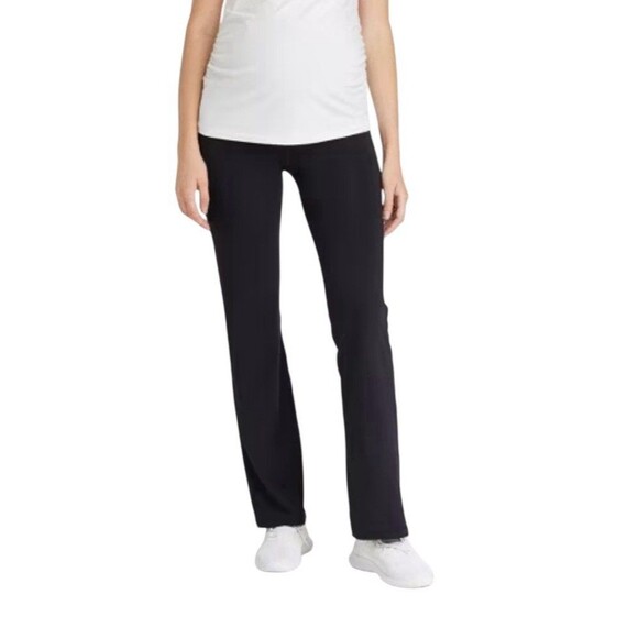 NWT Ingrid & Isabel Maternity Flared Leg Foldover Waist Pants Black M - Picture 6 of 9